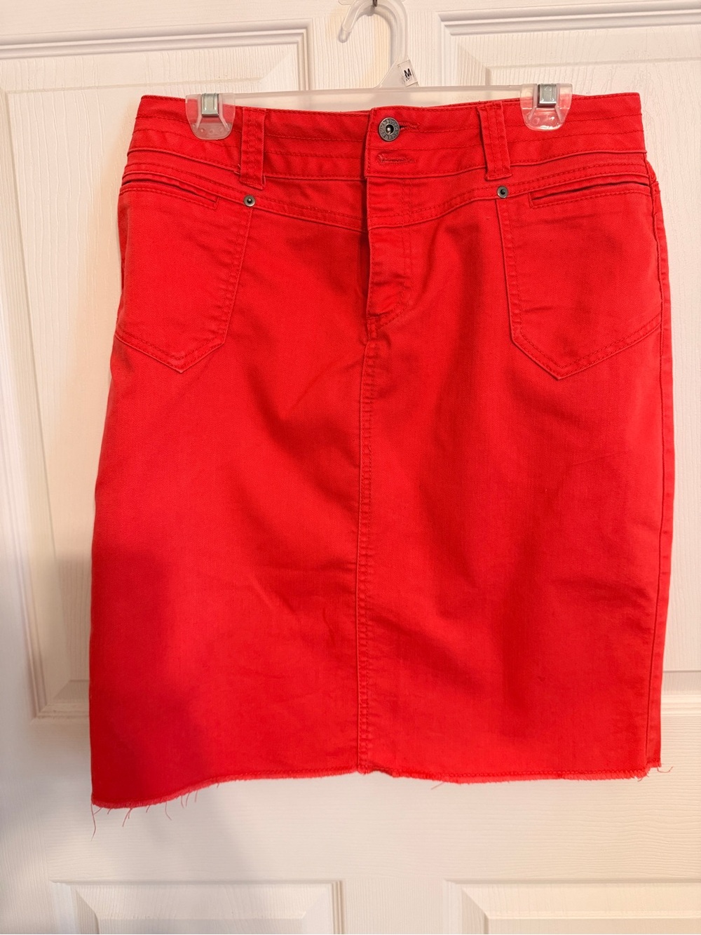 Cato Deep Coral Denim Skirt Size 10